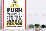 Tranh Tạo Động Lực “PUSH YOURSELF” – Decor & Quà Tặng Truyền Cảm Hứng