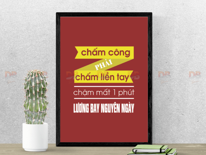 Tranh/Nội Quy Nhắc Nhở Chấm Công – “Chấm công phải chấm liền tay”