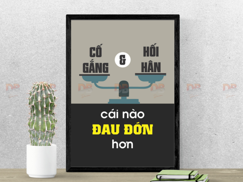 Tranh Tạo Động Lực: “Cố gắng & Hối hận – Cái nào đau đớn hơn?”