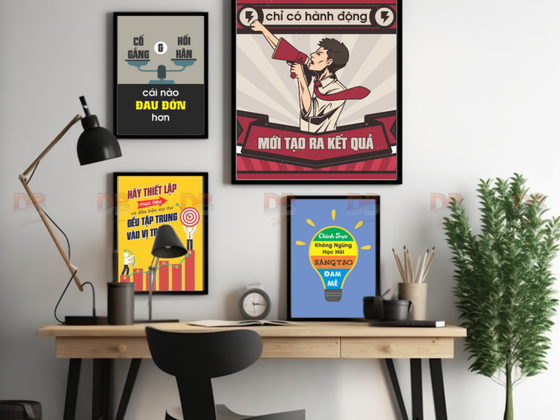 Tranh Tạo Động Lực “PUSH YOURSELF” – Decor & Quà Tặng Truyền Cảm Hứng