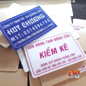 Bảng số nhà, bảng tên công ty mica dán decal